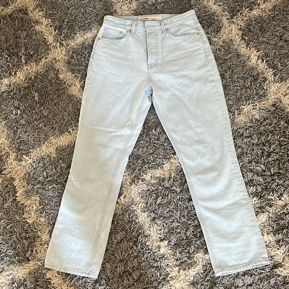 NWOT GRLFRND high rise button fly straight crop